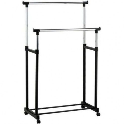 Вішалка для одягу подвійна телескопічна Double-Pole Clothes-horse (55500996) Вішалка для одягу подвійна телескопічна Double-Pole Clothes-horse (55500996)
