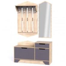 Прихожа Тиса Мебель Прихожа-129 Сонома Графіт 199x35x109 см