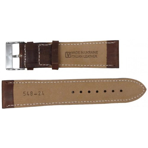 Ремінець для годинника зі шкіри Mykhail Ikhtyar 24 мм Коричневий (S548-24S brown) Ремінець для годинника зі шкіри Mykhail Ikhtyar 24 мм Коричневий (S548-24S brown)