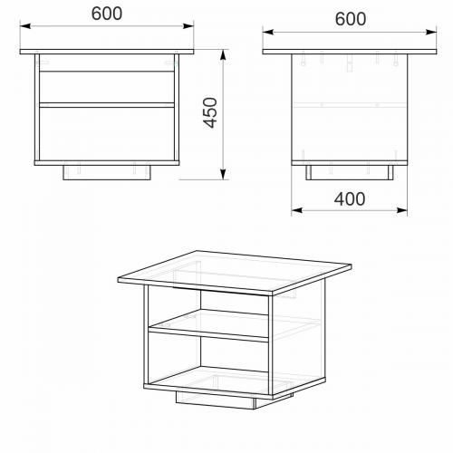 Стіл журнальний МГ-5 Компаніт Горіх екко (60х60х45 см) Стіл журнальний МГ-5 Компаніт Горіх екко (60х60х45 см)