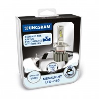 Комплект ламп LED головного світла Tungsram Megalight LED +200 12V H4 24W 6000K (2 шт./коробка)