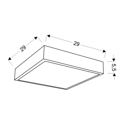 Стельовий світильник Candellux Luxan 29x29x5.5 см Чорний (10-06707) Стельовий світильник Candellux Luxan 29x29x5.5 см Чорний (10-06707)