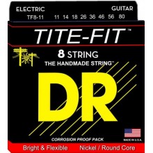 Струни для електрогітари DR TF8-11 Tite-Fit Nickel Plated Heavy Electric 8 Strings 11/80