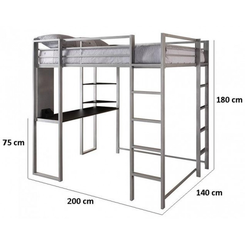 Двоярусне ліжко в стилі Loft NS-225 1830x2000x1400 мм Серый