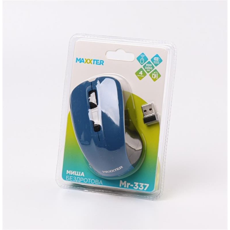 Миша бездротова Maxxter Mr-337-Bl Blue USB