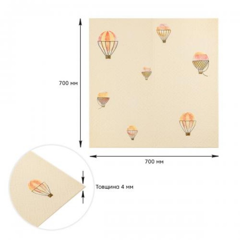 Панель стінова 3D 700*700*4mm повітряні кулі рогожка (D) Sticker Wall SW-00001973