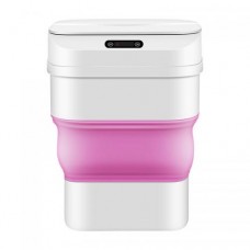 Сенсорне відро для сміття складне Lugi для дому та офісу 8-17,5л рожевий (HPLN2)