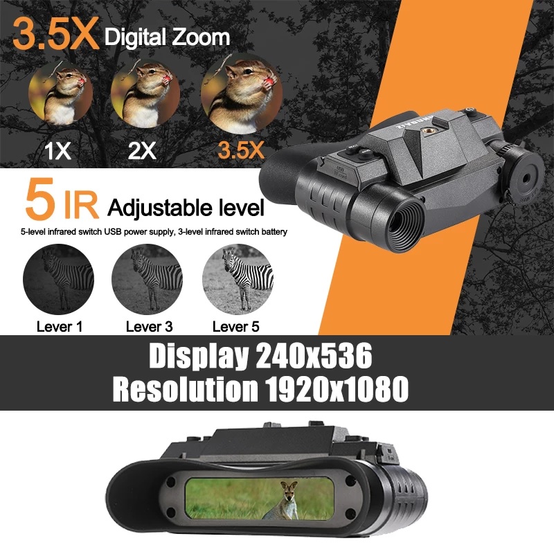 Окуляри нічного бачення ПНБ з невидимою підсвіткою Ziyouhu G1 940nm до 250 м (100937)