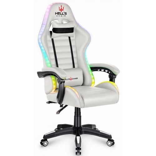 Комп'ютерне крісло Hell's HC-1003 LED RGB White