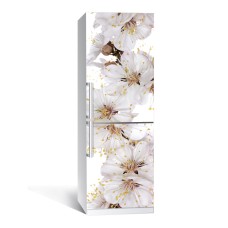 Наклейка на холодильник Квіти вишні (вінілова наклейка, самоклейка, оклеїти холодильник, декор) 650х2000мм (Z180076)
