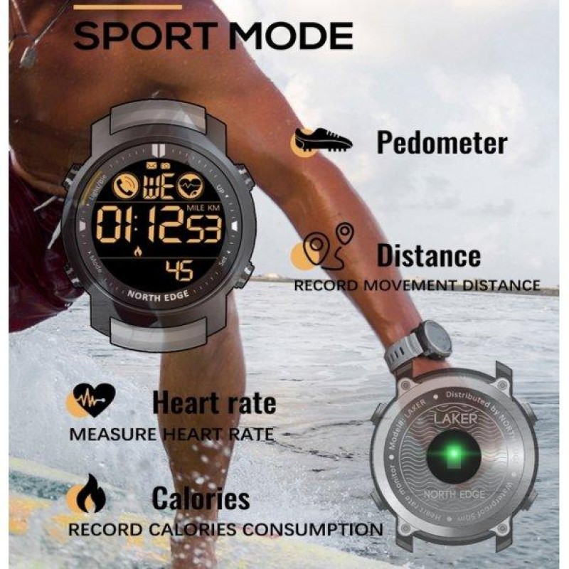 Чоловічий наручний годинник North Edge Laker 5BAR