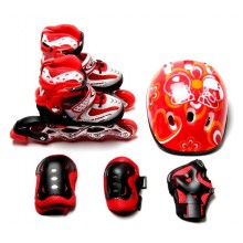 Ролики із набором захисту Happy розмір 29-33 Red (979210876-S)