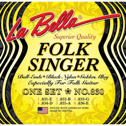 Струни для класичної гітари La Bella 830 Folksinger Black Nylon Golden Alloy Medium Струни для класичної гітари La Bella 830 Folksinger Black Nylon Golden Alloy Medium