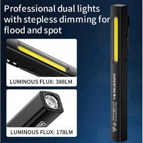 Ліхтар кишеньковий SuperFire G32 388 Lumen Чорний (2507731013)