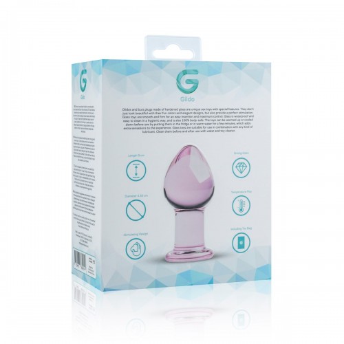 Рожева анальна пробка зі скла Gildo Pink Glass Buttplug