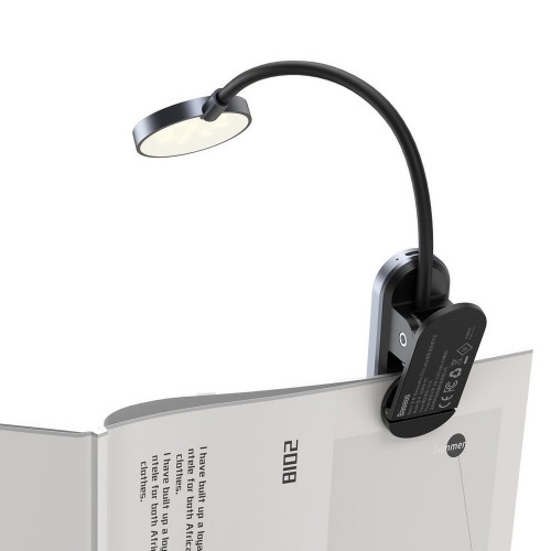 Універсальна акумуляторна LED лампа на кліпсі Baseus Comfort Reading Mini Clip Lamp DGRAD-0G (Темно-сіра)