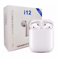 Бездротові блютуз навушники i12 TWS з боксом для заряджання White (au044-hbr) Бездротові блютуз навушники i12 TWS з боксом для заряджання White (au044-hbr)