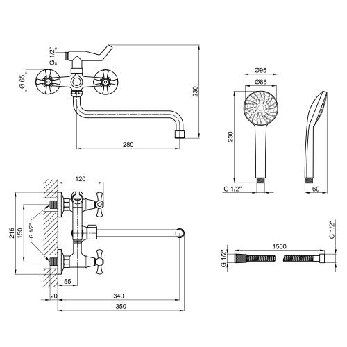 Змішувач для ванни Lidz (CRM) 75 21 140S New Змішувач для ванни Lidz (CRM) 75 21 140S New