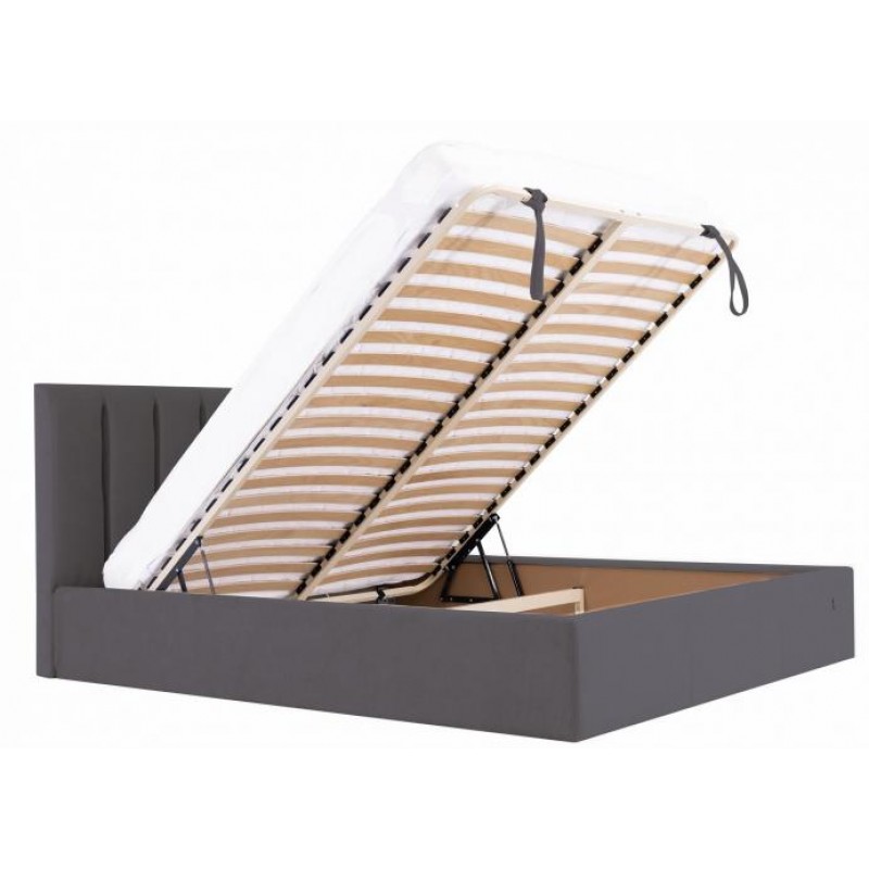 Ліжко Richman Санам VIP 120 х 200 см Місті Dark Grey З додатковою металевою цільнозварною рамою Темно-сіра