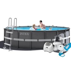 Каркасний басейн Intex 26326-11, 488 x 122 см (7 г/год, 7 900 л/год, драбина, тент, підстилка, набір для догляду)