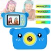 Дитячий цифровий фотоапарат Smart Kids KM-89 Ведмедик Teddy з іграми та рамками, Full HD, 12 МП Блакитний