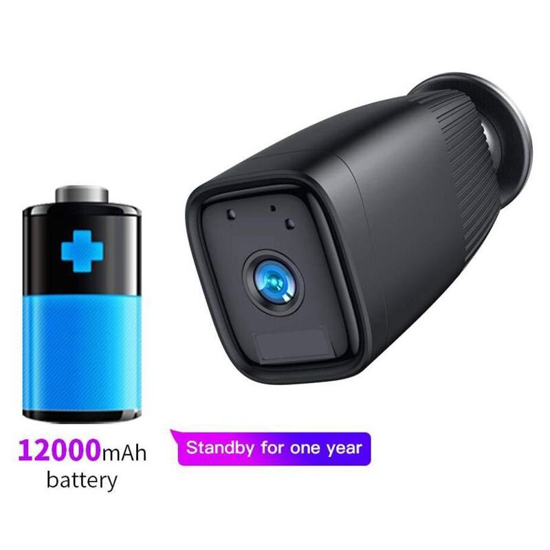 Wifi камера з величезним акумулятором 12000 мАг, до 1 місяця автономної роботи Nectronix ZC-PC206, вулична, із записом на SD до 128 Гб (чорна)