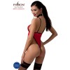 Боді з високим вирізом стегна AKITA BODY red L/XL - Passion Exclusive