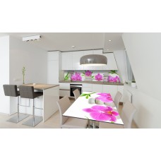 Наклейка вінілова на стіл Zatarga «Рожеві Орхідеї та Бамбук» 600х1200 мм Z180546st