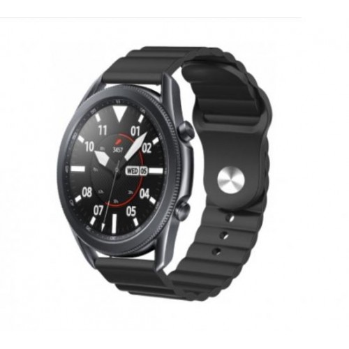 Ремінець BeWatch силіконовий 20мм для смарт годинник універсальний Wave Чорний (1010701) Ремінець BeWatch силіконовий 20мм для смарт годинник універсальний Wave Чорний (1010701)