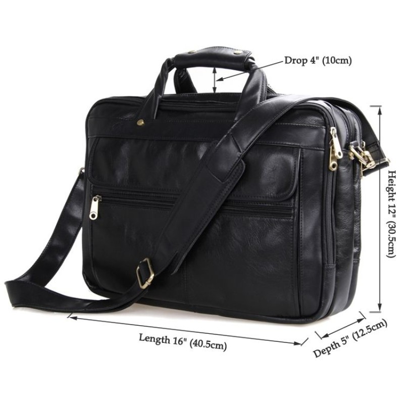 Сумка чоловіча Vintage 14242 для ноутбука 15.6 Чорна, Чорний