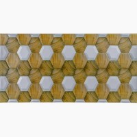 Декоративна панель ПВХ під жовто-білі соти 960х480х4мм SW-00001790 Sticker Wall