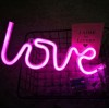 Настінний неоновий світильник нічник Angel Love рожевий