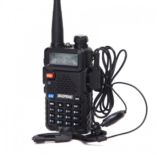 Рація Baofeng UV-5R Black + Гарнітура Baofeng з кнопкою РТТ