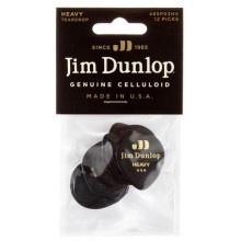 Медіатори Dunlop 485P03HV Genuine Celluloid Teardrop Black Heavy Player's Pack (12 шт.)