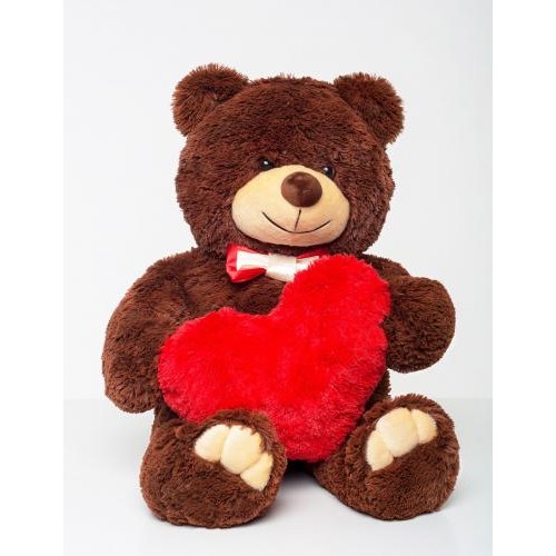 Плюшевий ведмедик з серцем Mister Medved Берті 110 см Бурий (028) Плюшевий ведмедик з серцем Mister Medved Берті 110 см Бурий (028)