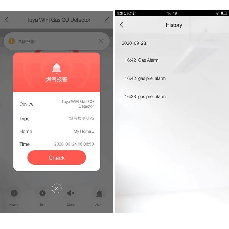 Wifi датчик витоку природного газу + чадного газу 2 в 1 Konlen CM-20 (Товар з маленьким дефектом)
