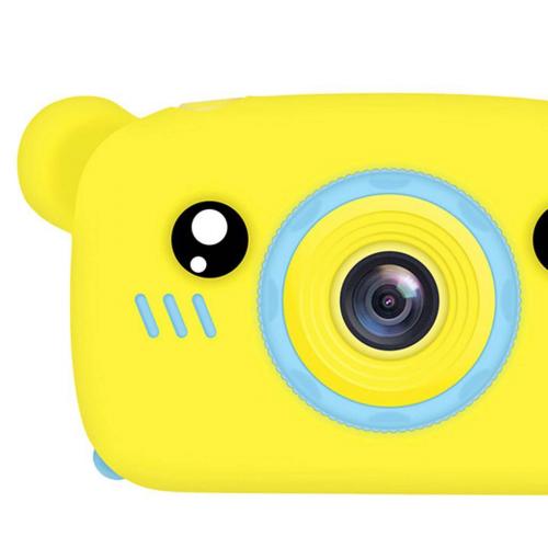 Дитячий цифровий фотоапарат Smart Kids KM-89 Ведмедик Teddy з іграми та рамками, Full HD, 12 МП Жовтий