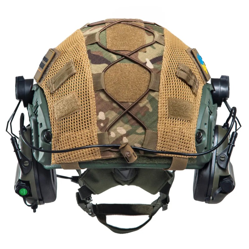 Комплект шолом FAST Team Wendy Helmet NIJ IIIA/навушники Earmor M32H MOD3/кавер L Мультикам