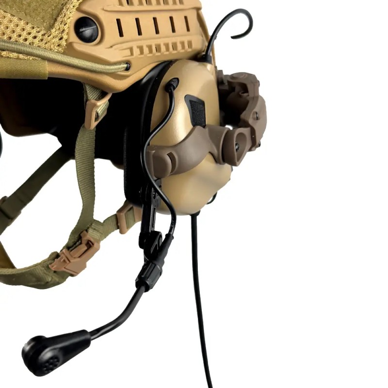 Комплект шолом кевларовий FAST Helmet NIJ IIIA/навушники Earmor M32 Mod3 з чебурашкою/кавер XL Мультикам