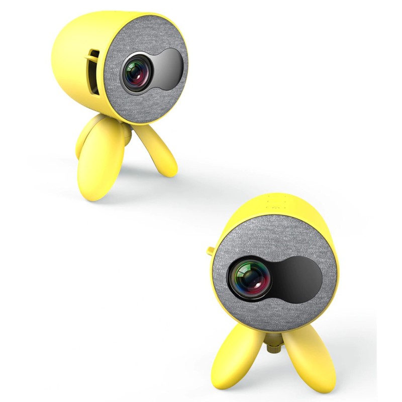 Міні відео-проектор світлодіодний з динаміком YG220 з регульованою підставкою триноги та підтримкою 1080P Жовтий