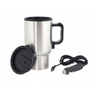 Автомобільна термочашка Electric Mug з підігрівом 400 мл Срібляста (EM535)