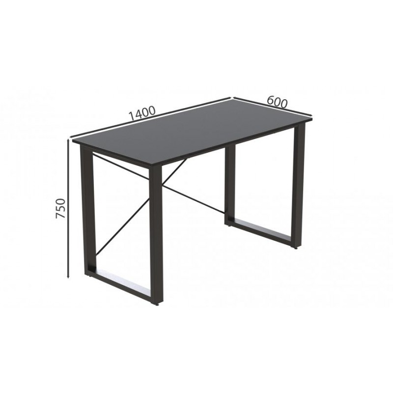 Письмовий стіл Ferrum-decor Драйв 750x1400x600 Чорний метал ДСП Сосна Кембра 32 мм (DRA171)