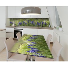 Наклейка 3Д вінілова на стіл Zatarga «Сапфіровий гіацинт» 650х1200 мм для будинків, квартир, столів, кав'ярень