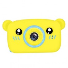 Дитячий цифровий фотоапарат Smart Kids KM-89 Ведмедик Teddy з іграми та рамками, Full HD, 12 МП Жовтий
