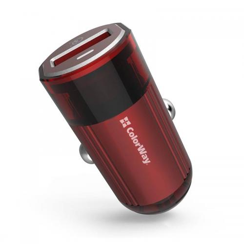 Автомобільний зарядний пристрій ColorWay (1USBх3А) QC3.0 Red (CW-CHA012Q-RD) Автомобільний зарядний пристрій ColorWay (1USBх3А) QC3.0 Red (CW-CHA012Q-RD)