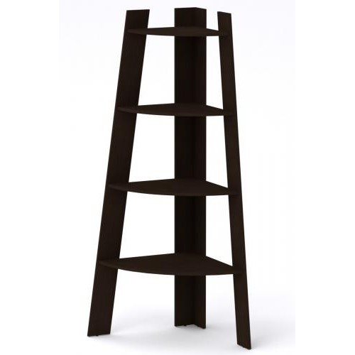 Кутова полиця-стелаж Компанит П 27 66х66х176,5 см Венге темний