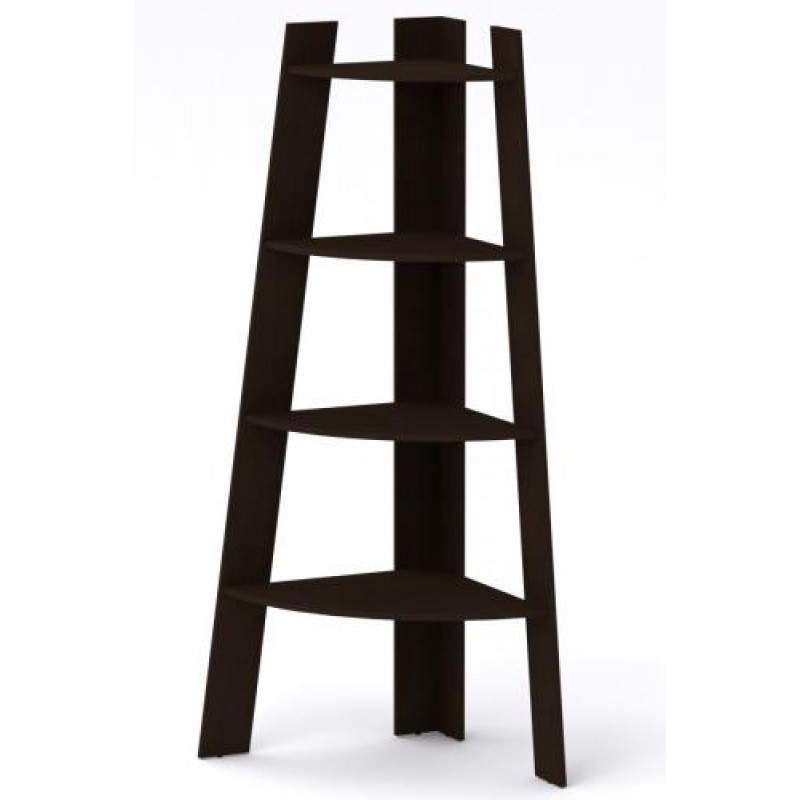 Кутова полиця-стелаж Компанит П 27 66х66х176,5 см Венге темний