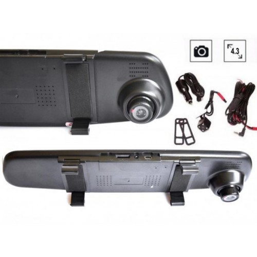 Відеореєстратор-дзеркало DVR 138 Plus + Камера заднього виду 4.3
