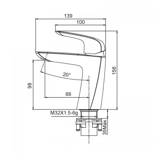 Змішувач для умивальника Koer KB-10008-01 (Колір хром) (KR3470) в інтернет супермаркеті PbayMarket!