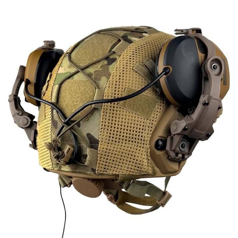 Комплект шолом FAST Helmet NIJ IIIA/навушники Walkers Razor Slim з чебурашкою/кавер S Мультикам